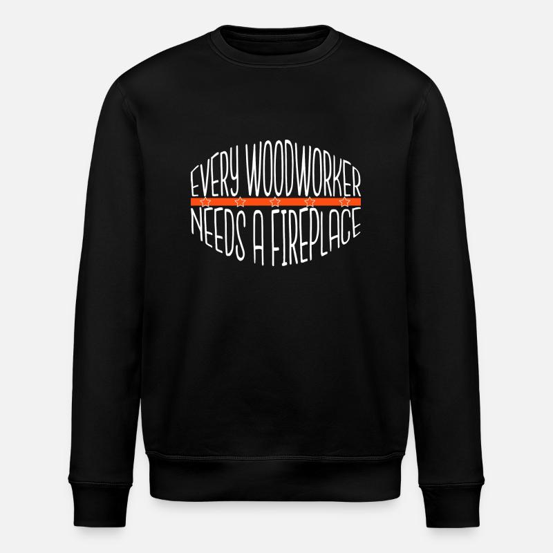 Apprentice Carpenter Funny Tshirts - Stanley/Stella ROLLER Unisex Organic Sweatshirt - black