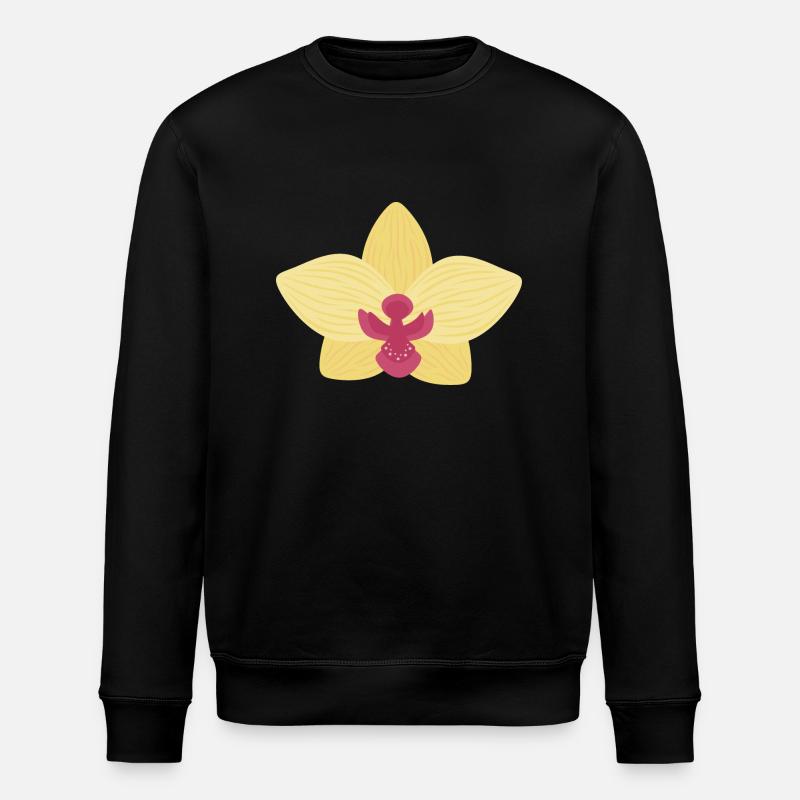 Gelbe Orchidee - Stanley/Stella Unisex Bio-Sweatshirt ROLLER - Schwarz