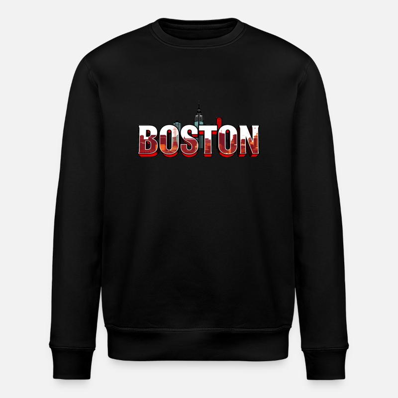 Boston Massachusetts Geschenk - Stanley/Stella Unisex Bio-Sweatshirt ROLLER - Schwarz