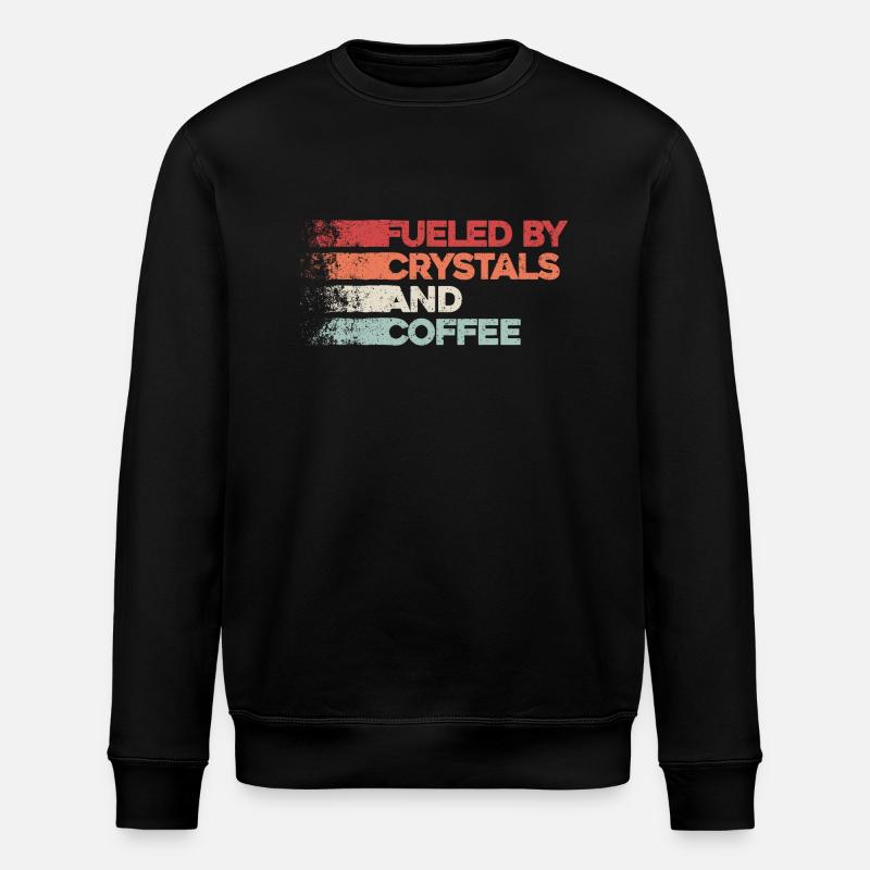 Energy through crystals and coffee - Stanley/Stella ROLLER Unisex Organic Sweatshirt - black