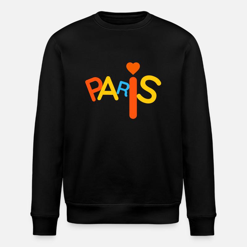 Farbenfrohes Paris - Stanley/Stella Unisex Bio-Sweatshirt ROLLER - Schwarz