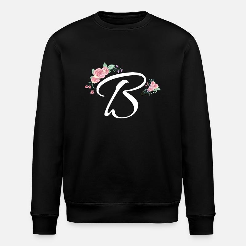 Letter b flowers - Stanley/Stella ROLLER Unisex Organic Sweatshirt - black