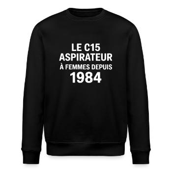 Le c15 aspirateur à femmes cadeau c15 du seigneur - Sweat bio ROLLER Stanley/Stella Unisexe - noir - Devant - Nik (191cm)