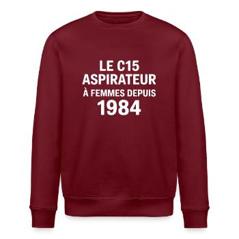 Le c15 aspirateur à femmes cadeau c15 du seigneur - Sweat bio ROLLER Stanley/Stella Unisexe - bordeaux - Devant - Nik (191cm)