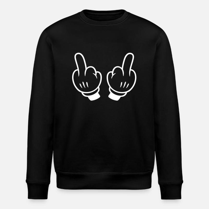 Mittelfinger Hand Comic - Stanley/Stella Unisex Bio-Sweatshirt ROLLER - Schwarz