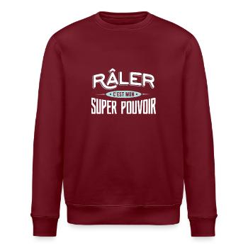 Râler super pouvoir drole - Sweat bio ROLLER Stanley/Stella Unisexe - bordeaux - Devant - Nik (191cm)