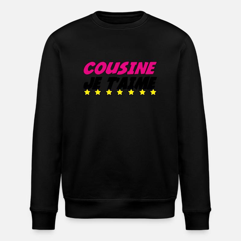 COUSINE JE t'aime - Sweat bio ROLLER Stanley/Stella Unisexe - noir