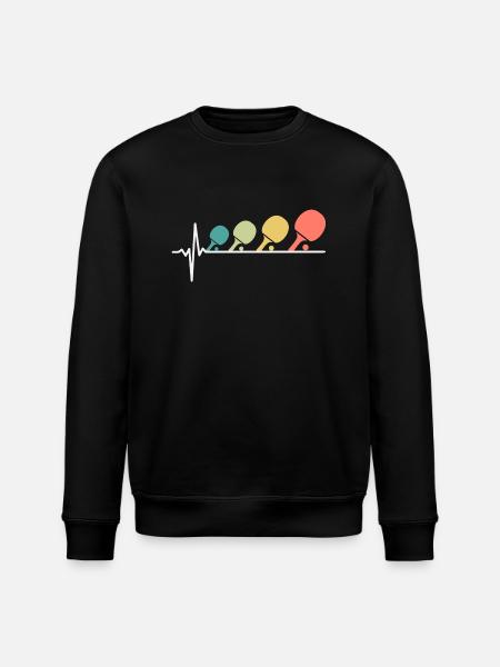 Table Tennis Heartbeat - Stanley/Stella ROLLER Unisex Organic Sweatshirt - black