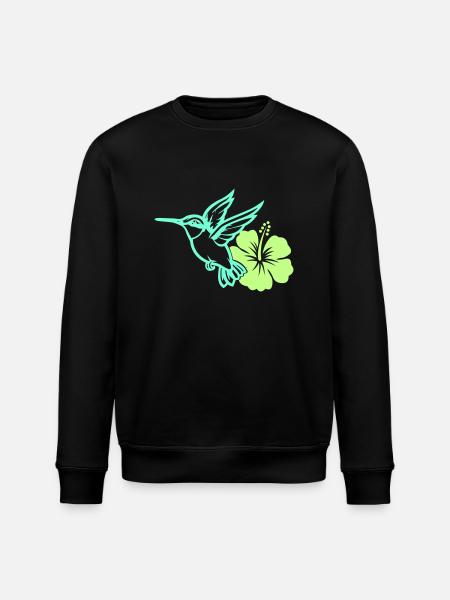 Colibri Oiseau Hibiscus - Sweat bio ROLLER Stanley/Stella Unisexe - noir