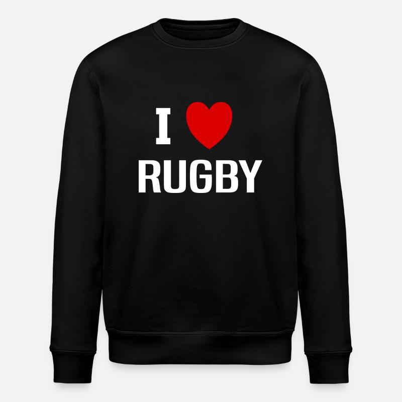 I love Rugby - Sweat bio ROLLER Stanley/Stella Unisexe - noir