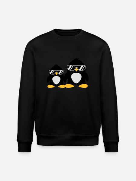 Cool Penguin Dad And Boy - Stanley/Stella ROLLER Unisex Organic Sweatshirt - black