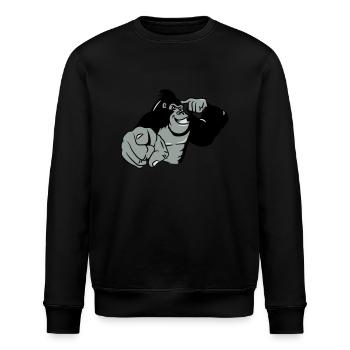 Gorilla vogel zeigen - Stanley/Stella Unisex Bio-Sweatshirt ROLLER - Schwarz - Vorne - Nik (191cm)