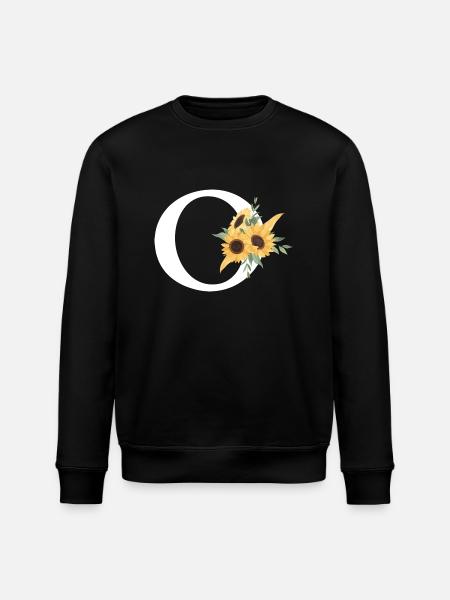Sonnenblume Blumenbuchstabe O - Stanley/Stella Unisex Bio-Sweatshirt ROLLER - Schwarz