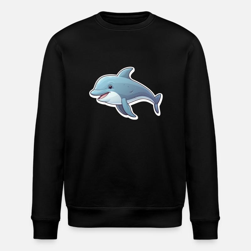 Delfin niedlich - Stanley/Stella Unisex Bio-Sweatshirt ROLLER - Schwarz