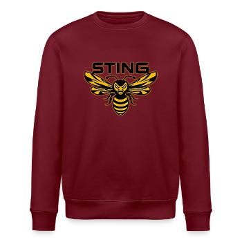 Sting : La Guêpe en colère - Sweat bio ROLLER Stanley/Stella Unisexe - bordeaux - Devant - Nik (191cm)