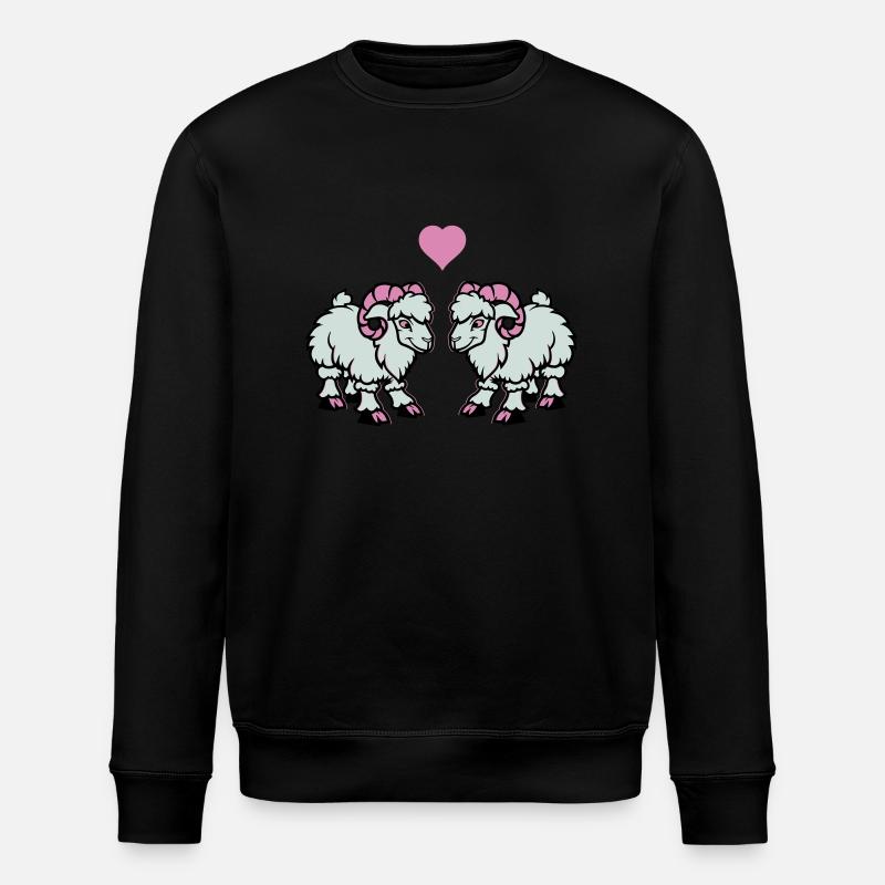 schaf comic widder love - Stanley/Stella Unisex Bio-Sweatshirt ROLLER - Schwarz