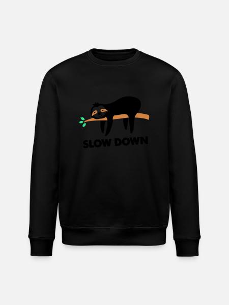 Sloth slow down - Stanley/Stella ROLLER Unisex Organic Sweatshirt - black