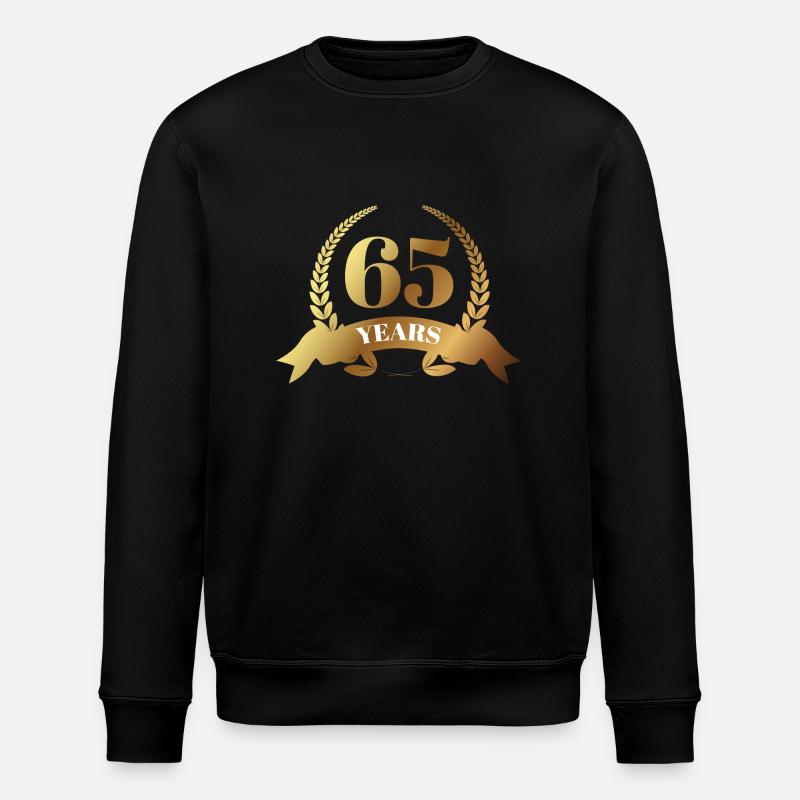 65e anniversaire: 65 ans - Sweat bio ROLLER Stanley/Stella Unisexe - noir