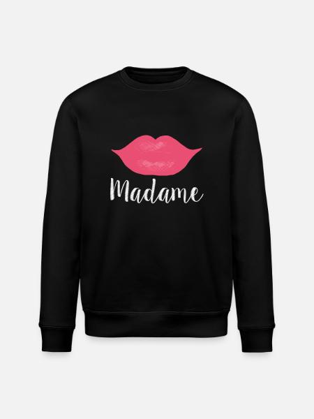 Madame Lips Big white - Stanley/Stella ROLLER Unisex Organic Sweatshirt - black