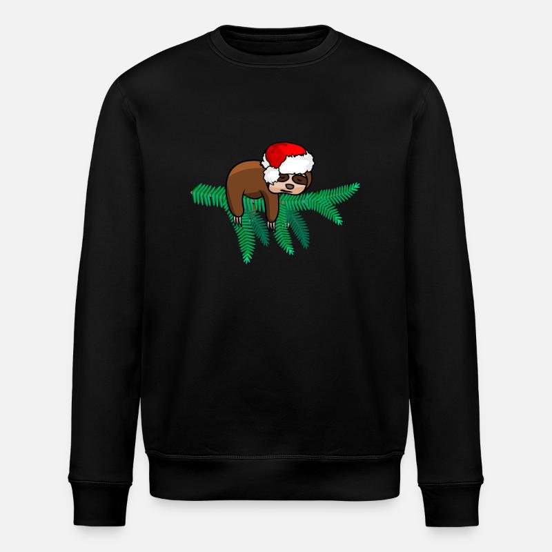 Christmas Sloth Santa - Stanley/Stella Unisex Bio-Sweatshirt ROLLER - Schwarz