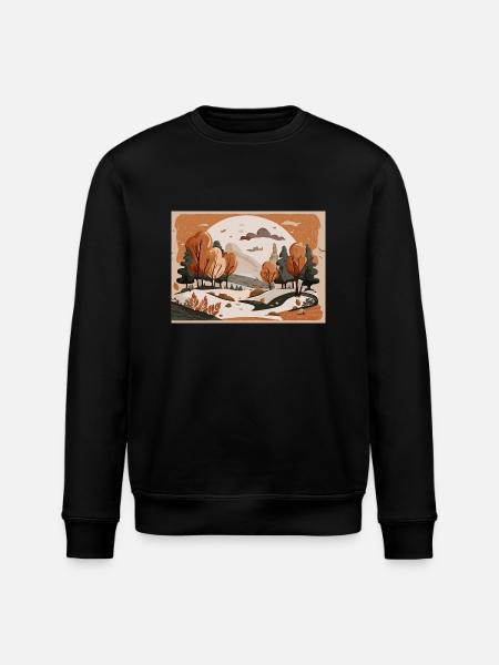 Flowing River (Fall Collection #3) - Stanley/Stella ROLLER Unisex Organic Sweatshirt - black