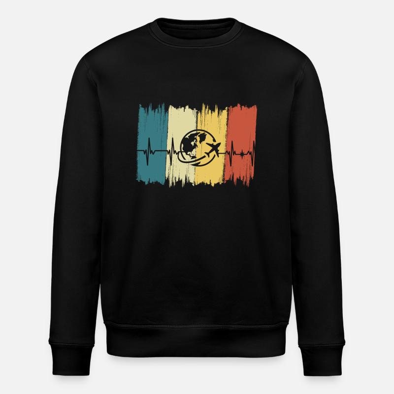 battement de cœur voyage - Sweat bio ROLLER Stanley/Stella Unisexe - noir