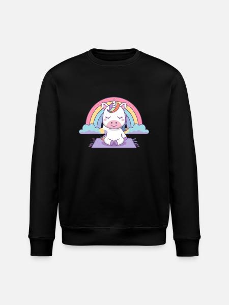Yoga Unicorn - Stanley/Stella ROLLER Unisex Organic Sweatshirt - black