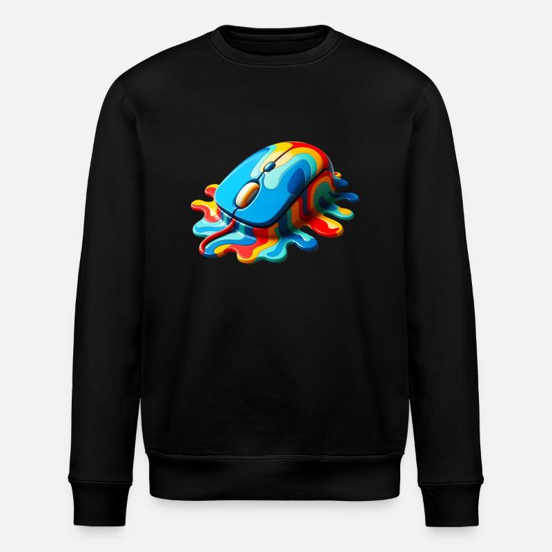 Schmelzende Regenbogen-Computermaus - Stanley/Stella Unisex Bio-Sweatshirt ROLLER - Schwarz