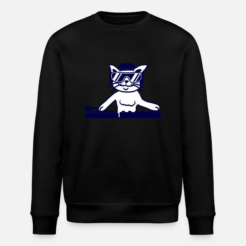 DJ Mixer Cat Kitten Pet - Stanley/Stella ROLLER Unisex Organic Sweatshirt - black