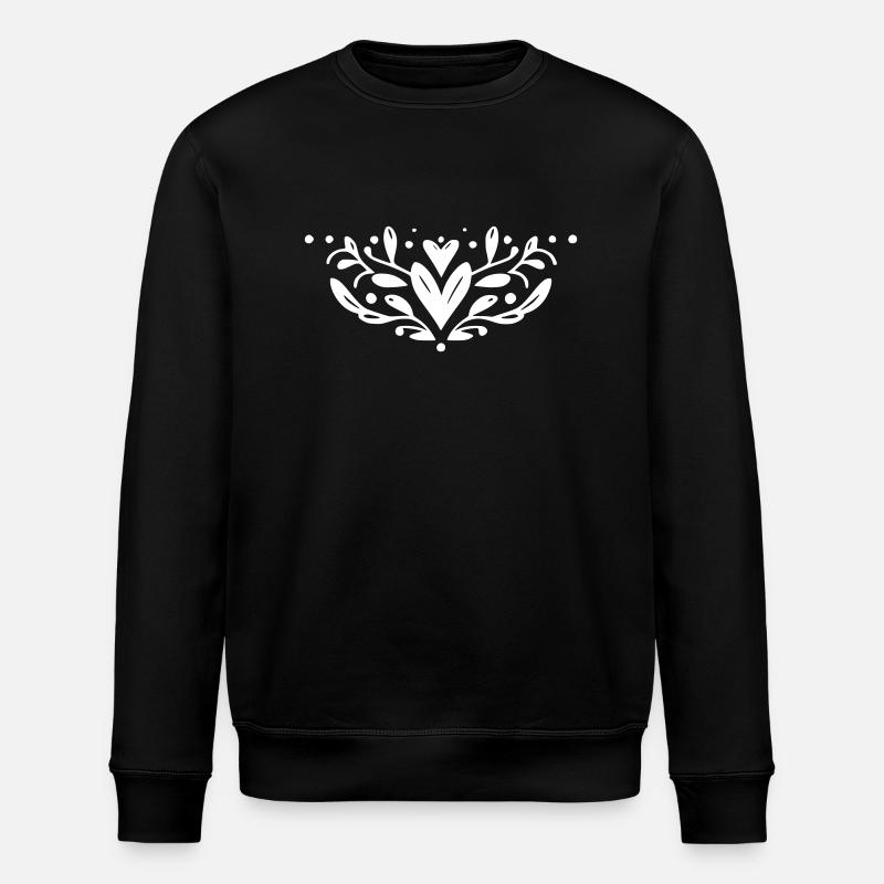 Herz Schnörkel - Stanley/Stella Unisex Bio-Sweatshirt ROLLER - Schwarz