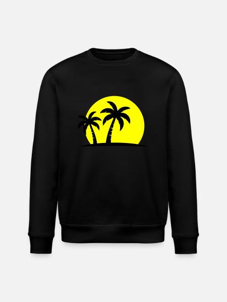 Palm Tree Beach Sunset Holiday - Stanley/Stella ROLLER Unisex Organic Sweatshirt - black