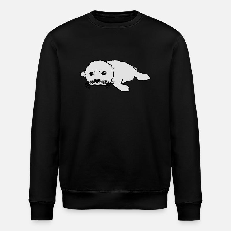 cute_baby_seal - Stanley/Stella Unisex Bio-Sweatshirt ROLLER - Schwarz