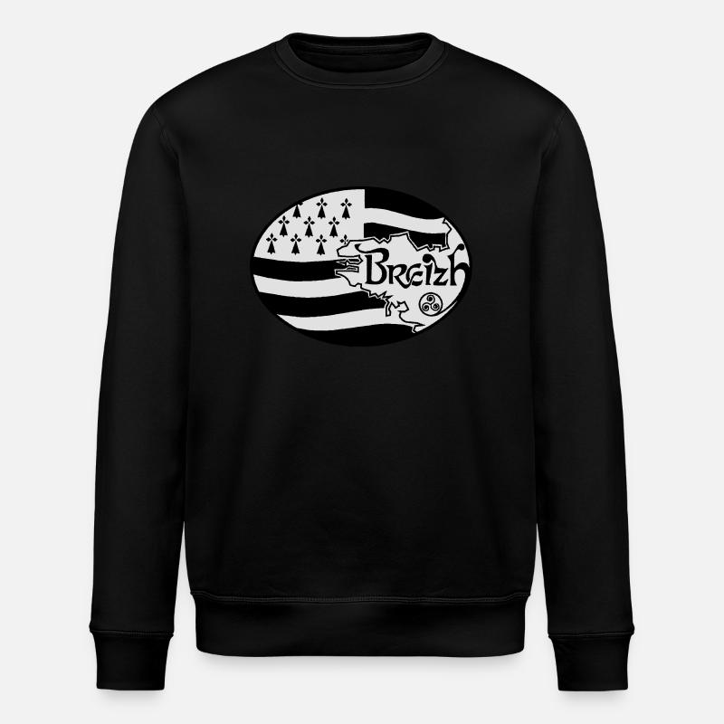 Flag Britain authentic - Stanley/Stella ROLLER Unisex Organic Sweatshirt - black