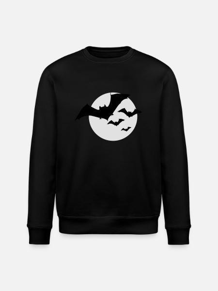 Bat Swarm Moon Halloween 2c - Stanley/Stella økologisk unisex-sweatshirt ROLLER - sort