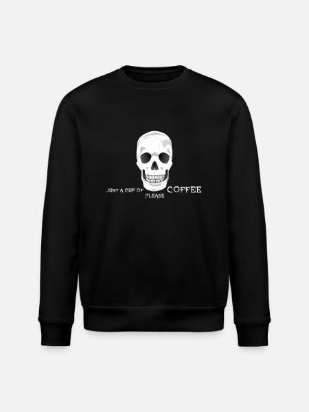 Coffee Caffeine Skull - Stanley/Stella ROLLER Unisex Organic Sweatshirt - black