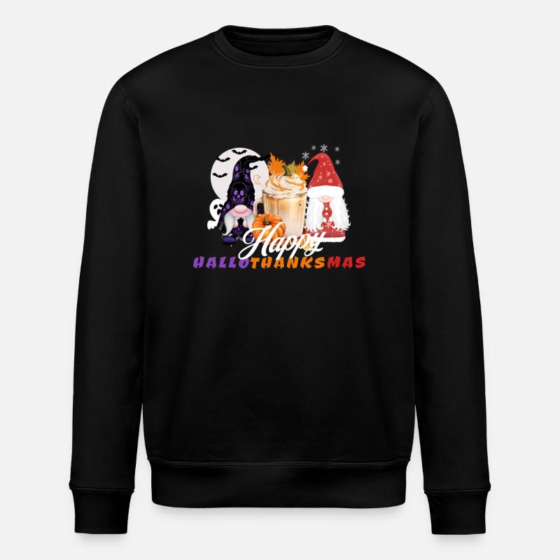 Happy Hallothanksmas - Stanley/Stella Unisex Bio-Sweatshirt ROLLER - Schwarz