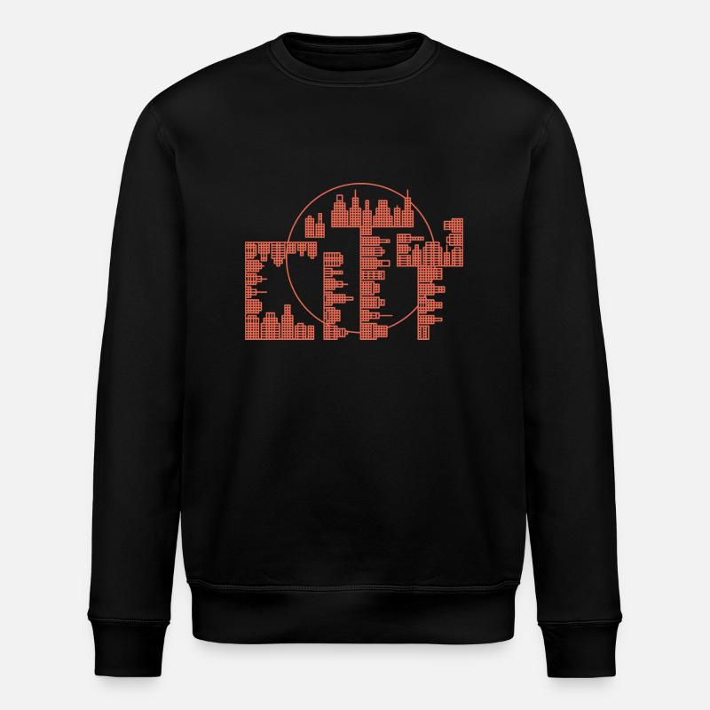 Skyline, City - Red Version - Stanley/Stella ROLLER Unisex Organic Sweatshirt - black