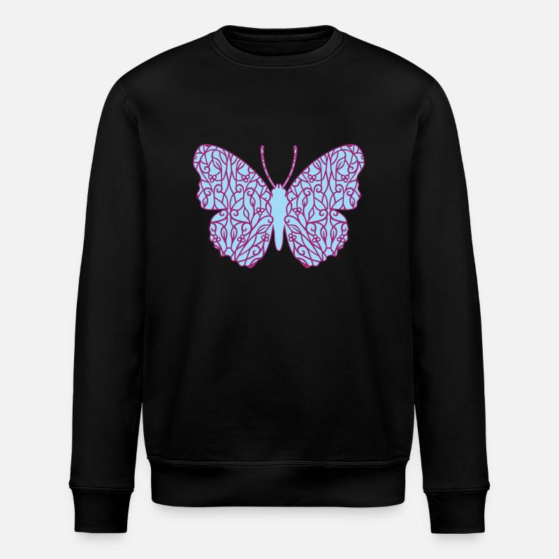 Dekorativer Schmetterling - Stanley/Stella Unisex Bio-Sweatshirt ROLLER - Schwarz