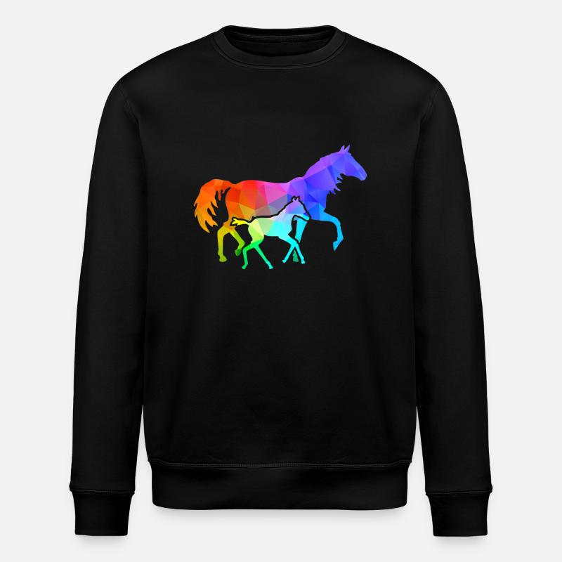 Stute mit Fohlen - Stanley/Stella Unisex Bio-Sweatshirt ROLLER - Schwarz