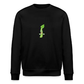 Shirt Spargel Gemüse - Stanley/Stella Unisex Bio-Sweatshirt ROLLER - Schwarz - Vorne - Nik (191cm)
