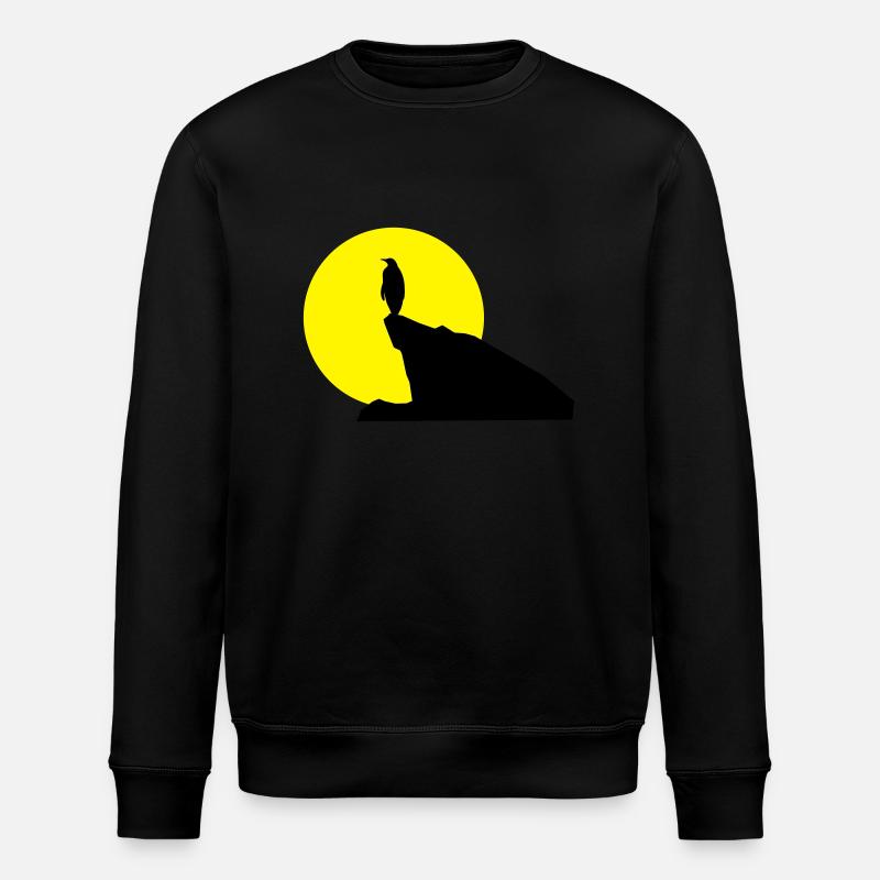 pinguin_bei_vollmond - Stanley/Stella Unisex Bio-Sweatshirt ROLLER - Schwarz