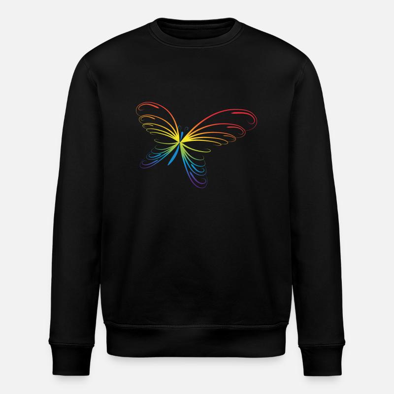 Rainbow butterfly - Stanley/Stella ROLLER Unisex Organic Sweatshirt - black