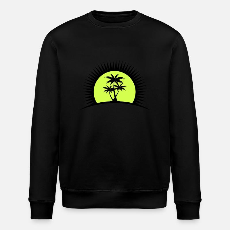 palm tree - Stanley/Stella ROLLER Unisex Organic Sweatshirt - black