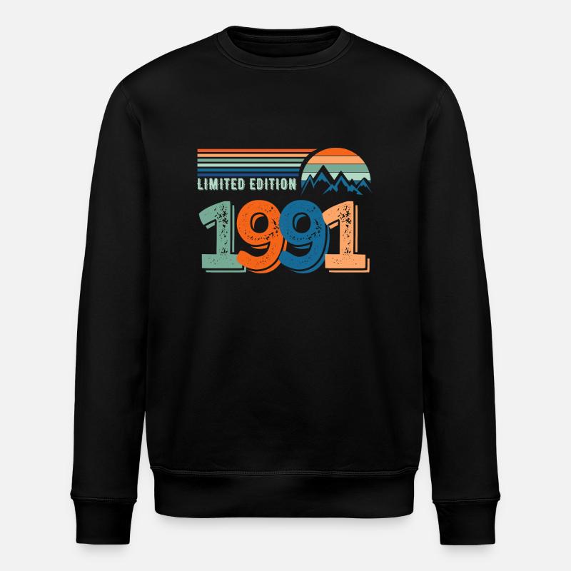 Limitierte Auflage 1991 - Stanley/Stella Unisex Bio-Sweatshirt ROLLER - Schwarz