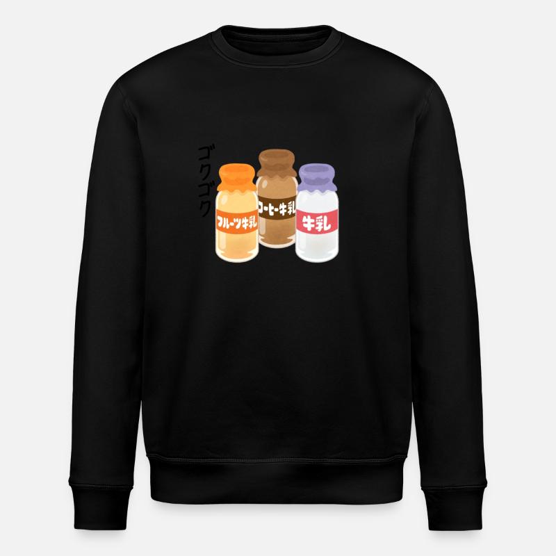 GOKUGOKU ゴクゴクSento Bouteilles de lait - Sweat bio ROLLER Stanley/Stella Unisexe - noir