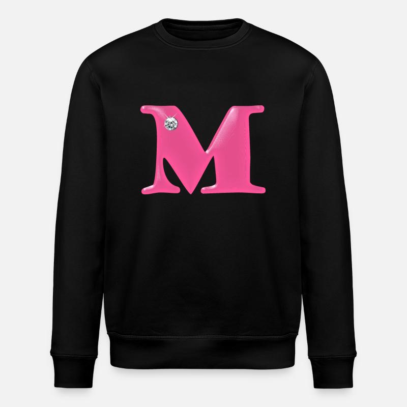 Lettre M Strass - Sweat bio ROLLER Stanley/Stella Unisexe - noir