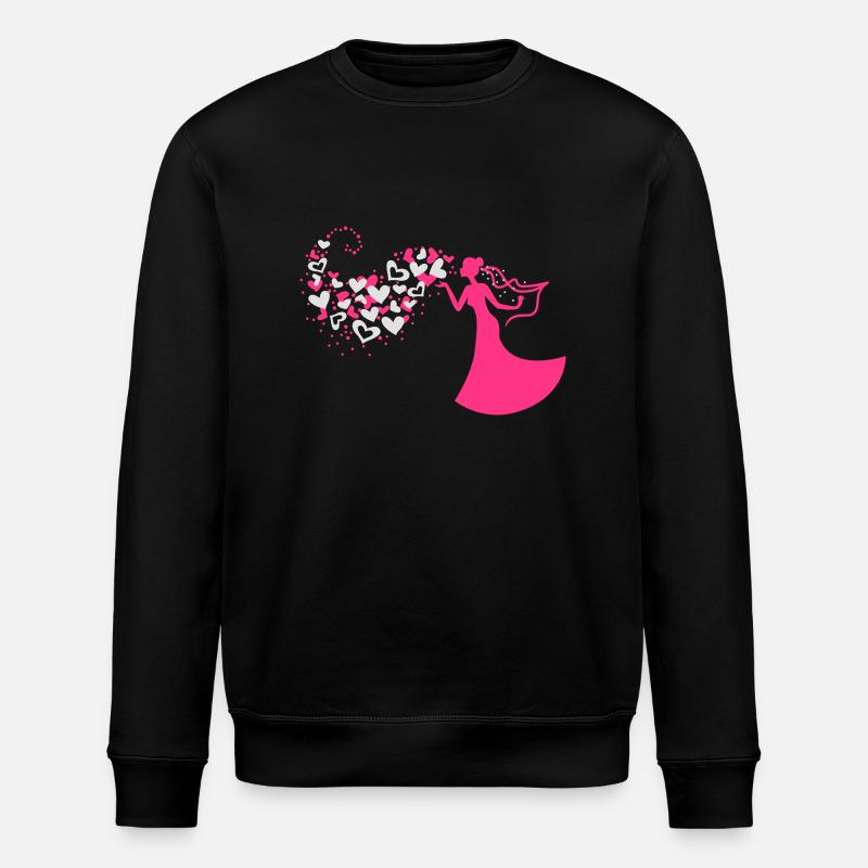 Bride with heart cloud - Stanley/Stella ROLLER Unisex Organic Sweatshirt - black