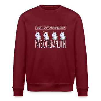 PHYSIOTHERAPEUTIN - Toll - Stanley/Stella Unisex Bio-Sweatshirt ROLLER - Burgunderrot - Vorne - Nik (191cm)