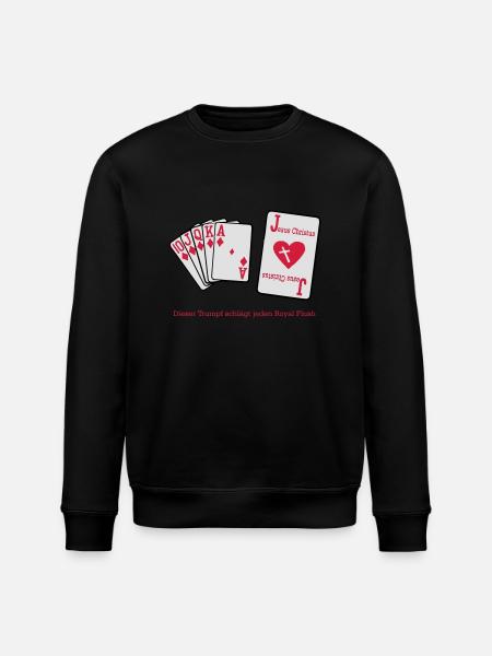 Jesus & Royal Flush - Stanley/Stella Unisex Bio-Sweatshirt ROLLER - Schwarz