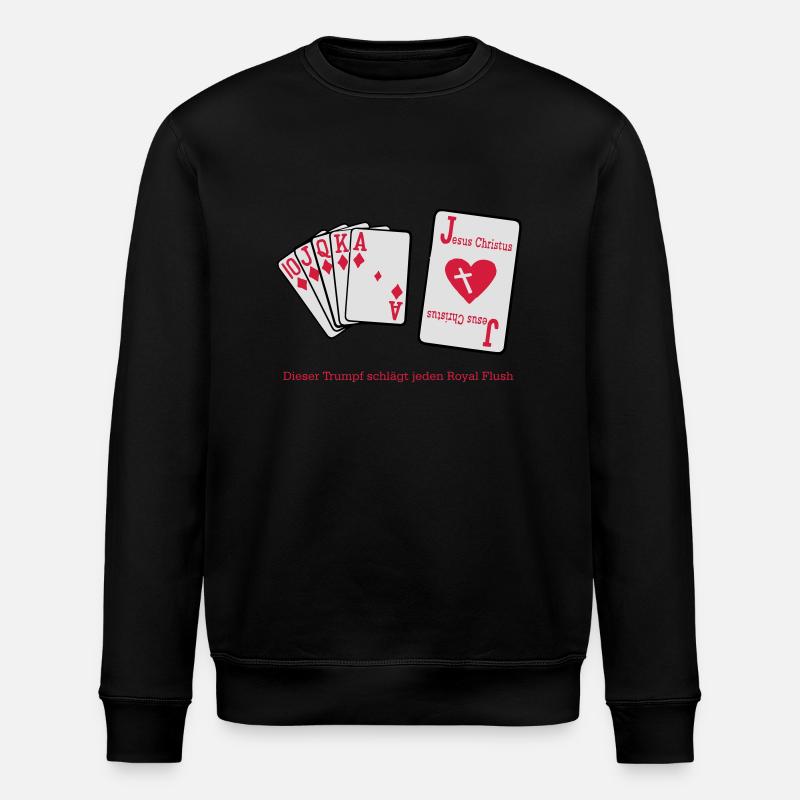 Jesus & Royal Flush - Stanley/Stella Unisex Bio-Sweatshirt ROLLER - Schwarz